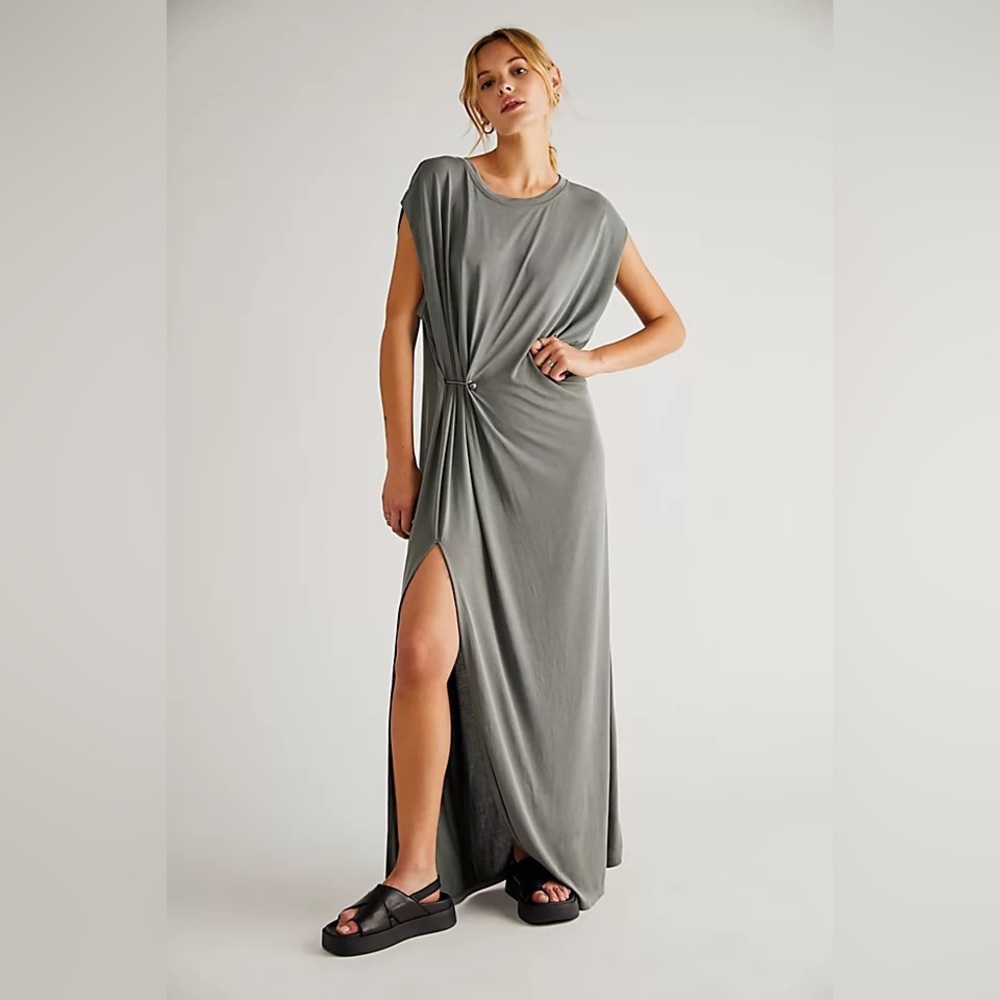 Free People Olive Green Twist Maxi Dress